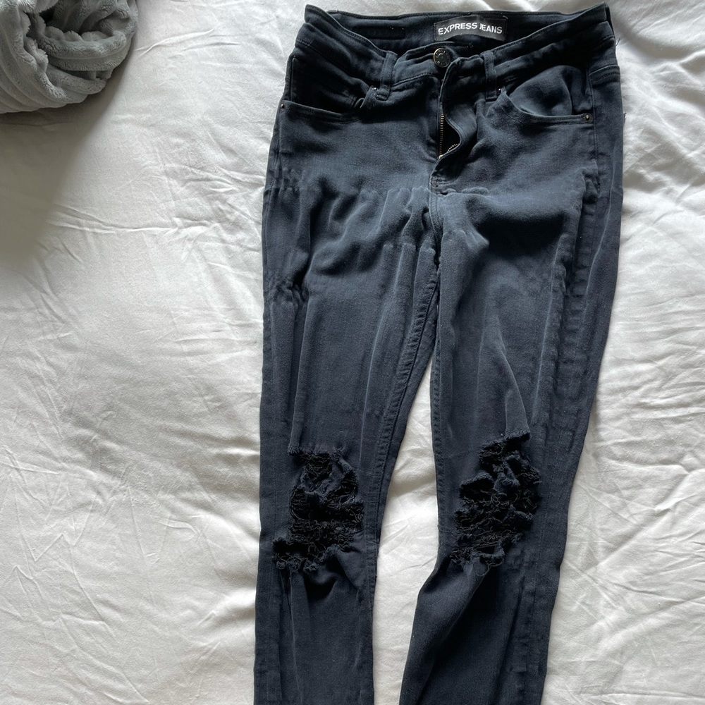 Express jeans black legging high rise size 4